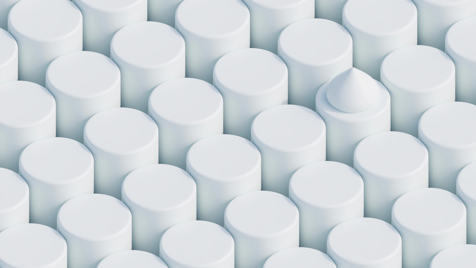 a large group of white round objects