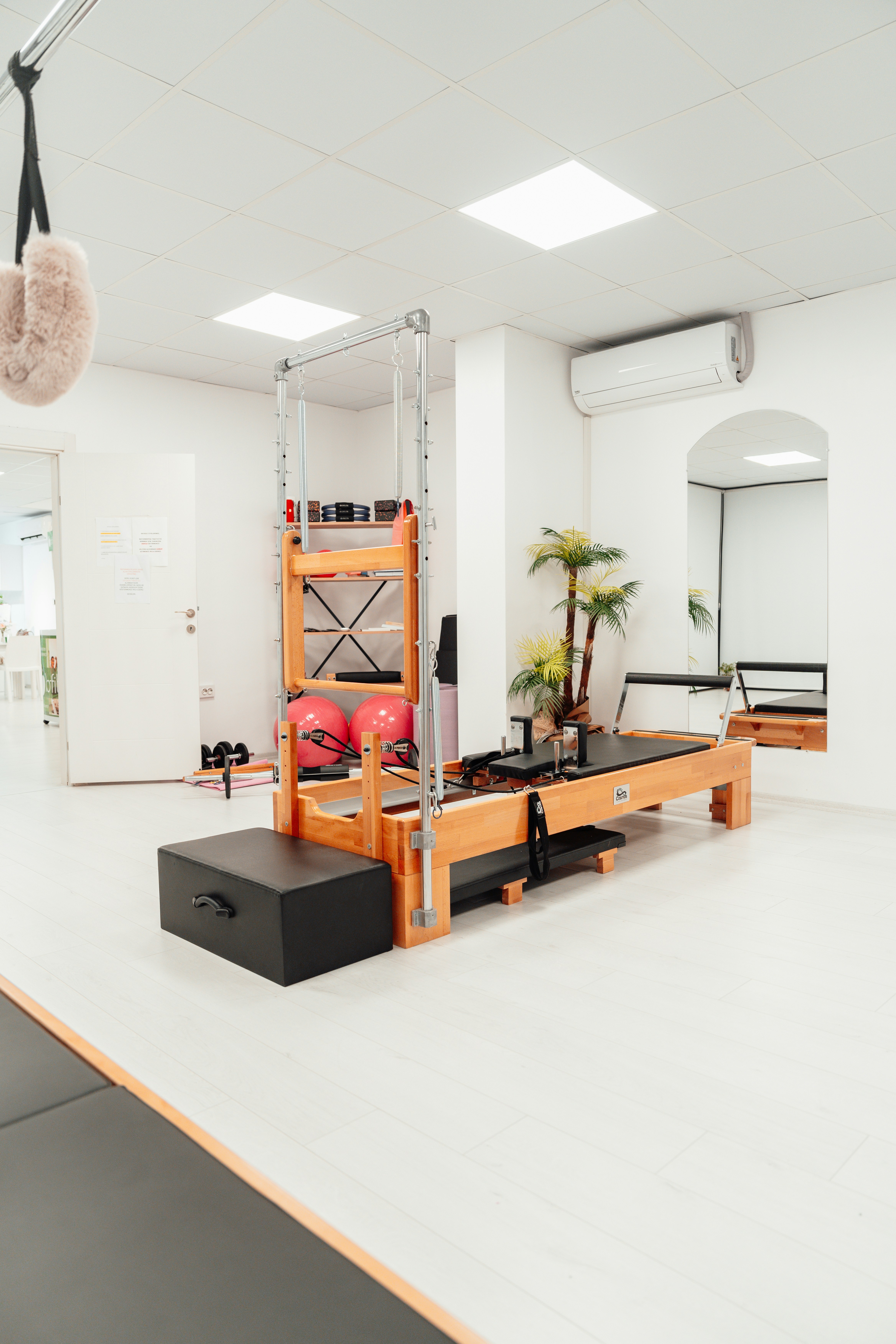 a room with a gym equipment in it