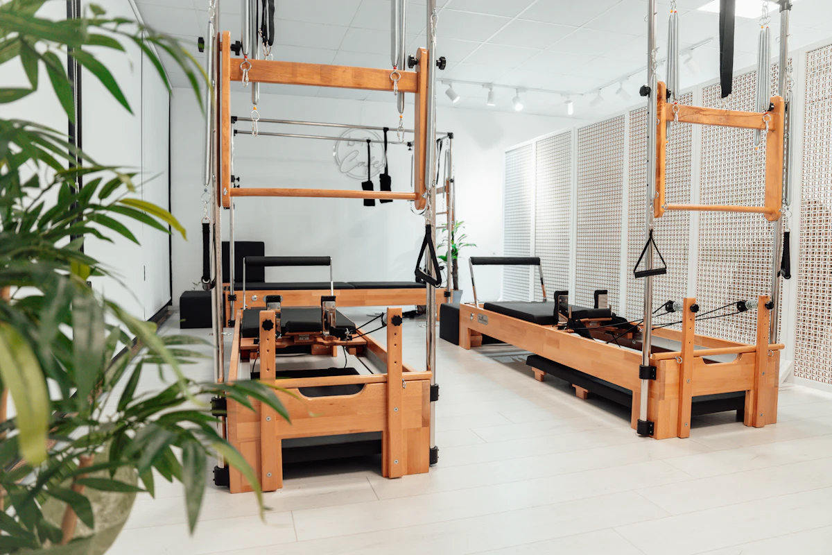 Pilates studio with reformer equipment
