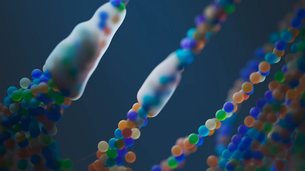 a close up of a bunch of beads