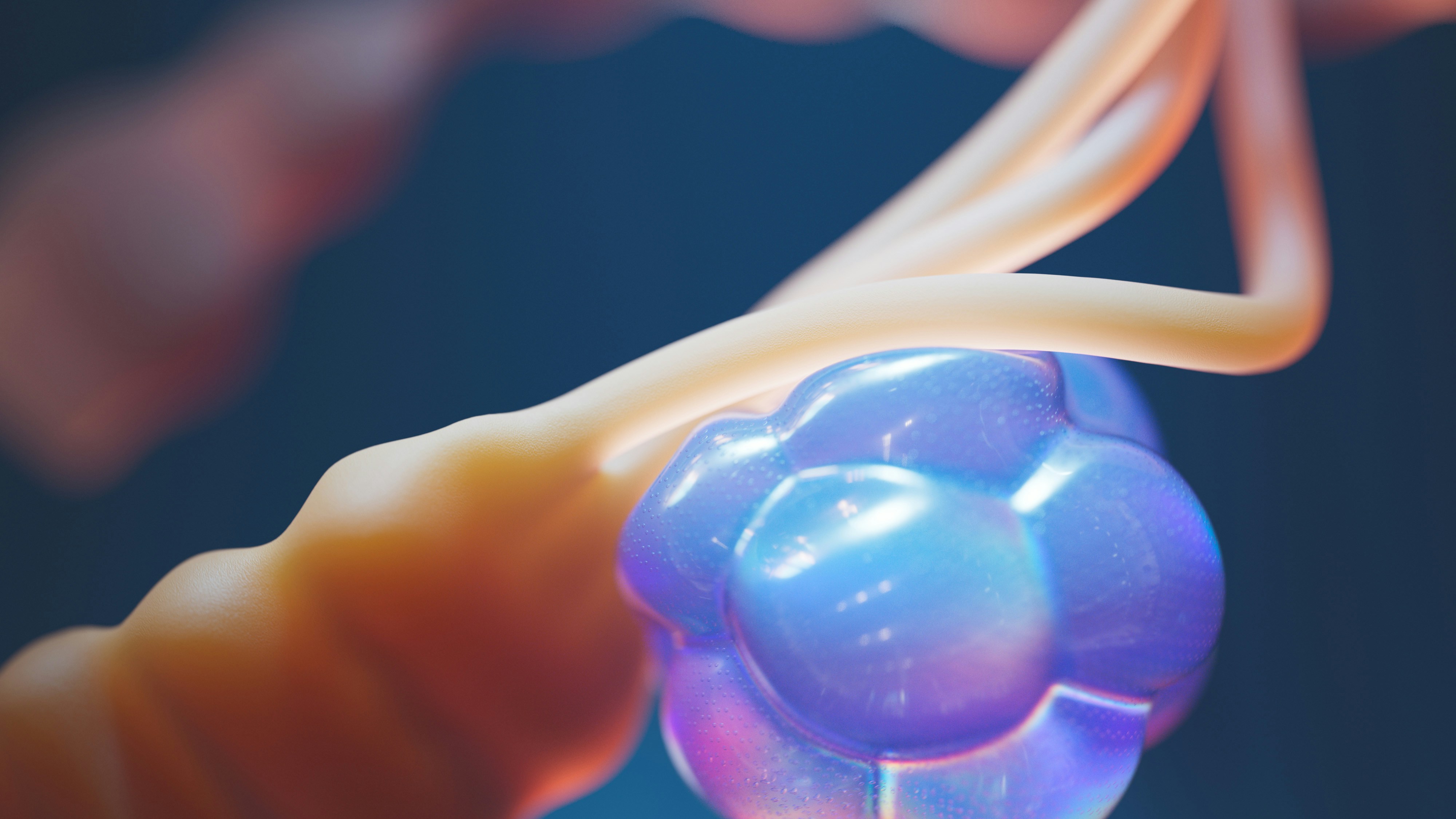 An artist’s illustration of artificial intelligence (AI). This image explores how AI can be used advance biology and protein folding. It was created by Twistedpoly as part of the Visualising AI project launched by Google DeepMind.