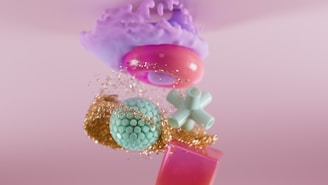 a close up of a toy on a pink background