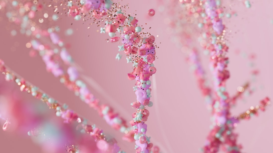 a close up of a pink wall with glitter sprinkles, An artist’s illustration of artificial intelligence (AI). This image explores multimodal models. It was created by Twistedpoly as part of the Visualising AI project launched by Google DeepMind.
