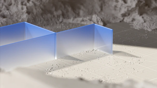 a couple of blue boxes sitting on top of a table