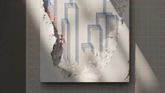 a picture of a city with blue lines on it