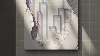 a picture of a city with blue lines on it