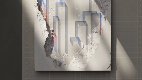 a picture of a city with blue lines on it