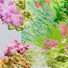 a digital painting of a bunch of flowers