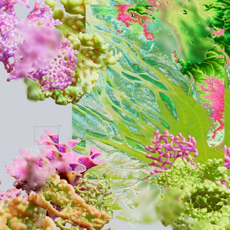 a digital painting of a bunch of flowers