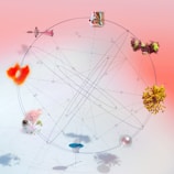 a circular object with a lot of different things on it