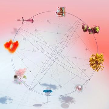 a circular object with a lot of different things on it