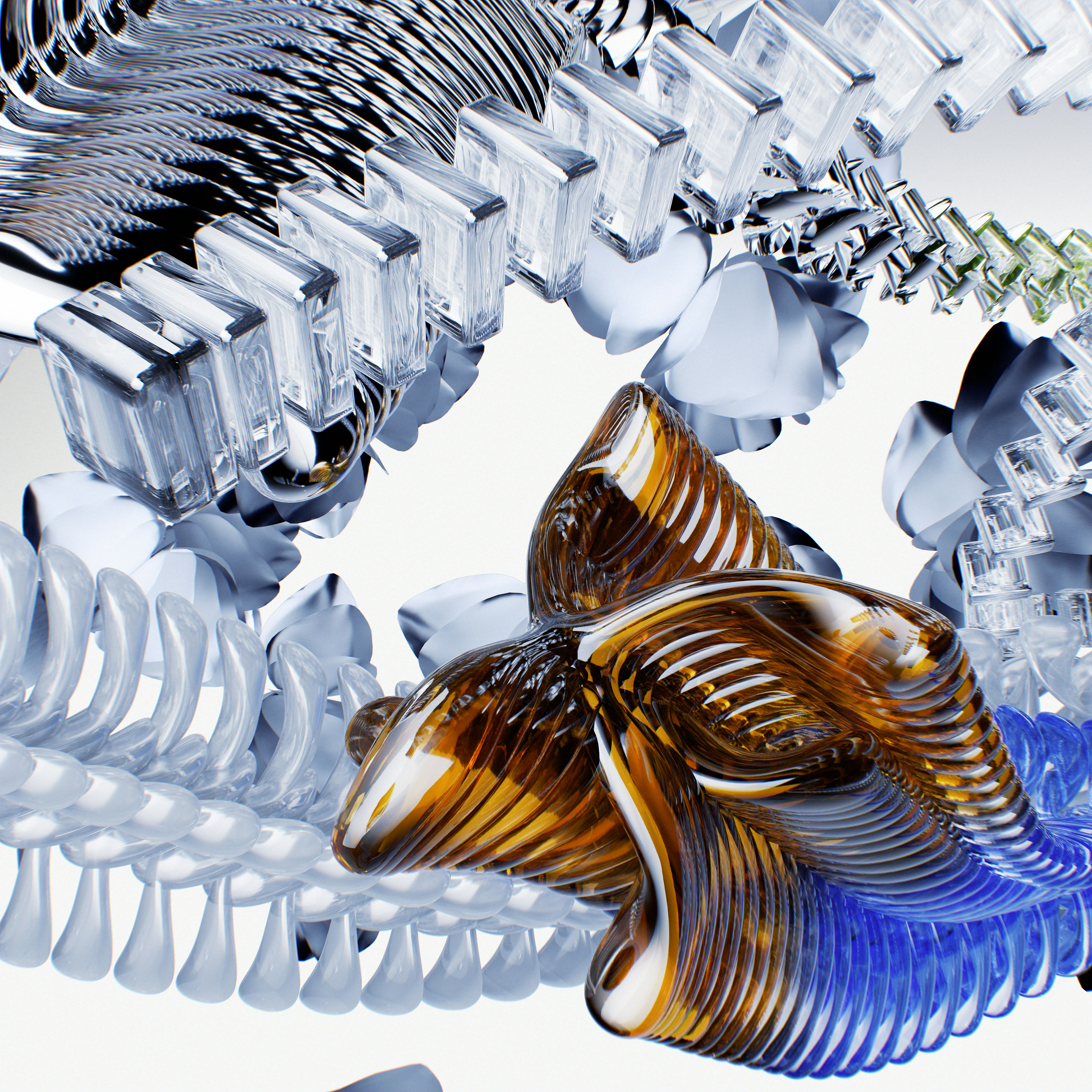 a close up of a sculpture made of glass