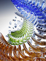 a close up of a bunch of glass objects