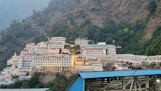 a view of a city with a mountain in the background