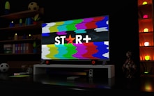 a television screen with the word star on it