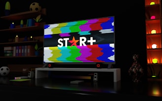 a television screen with the word star on it
