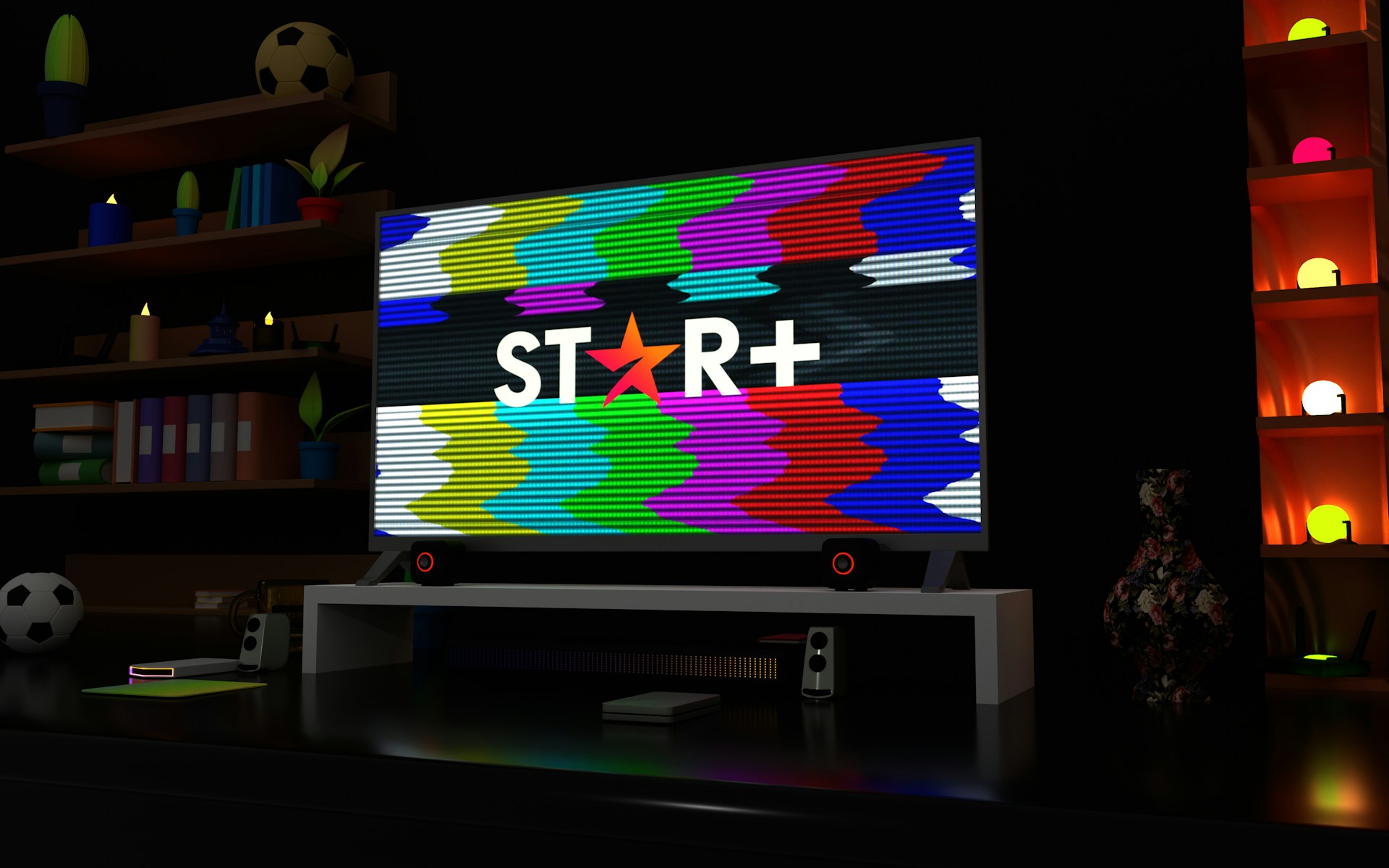 a television screen with the word star on it