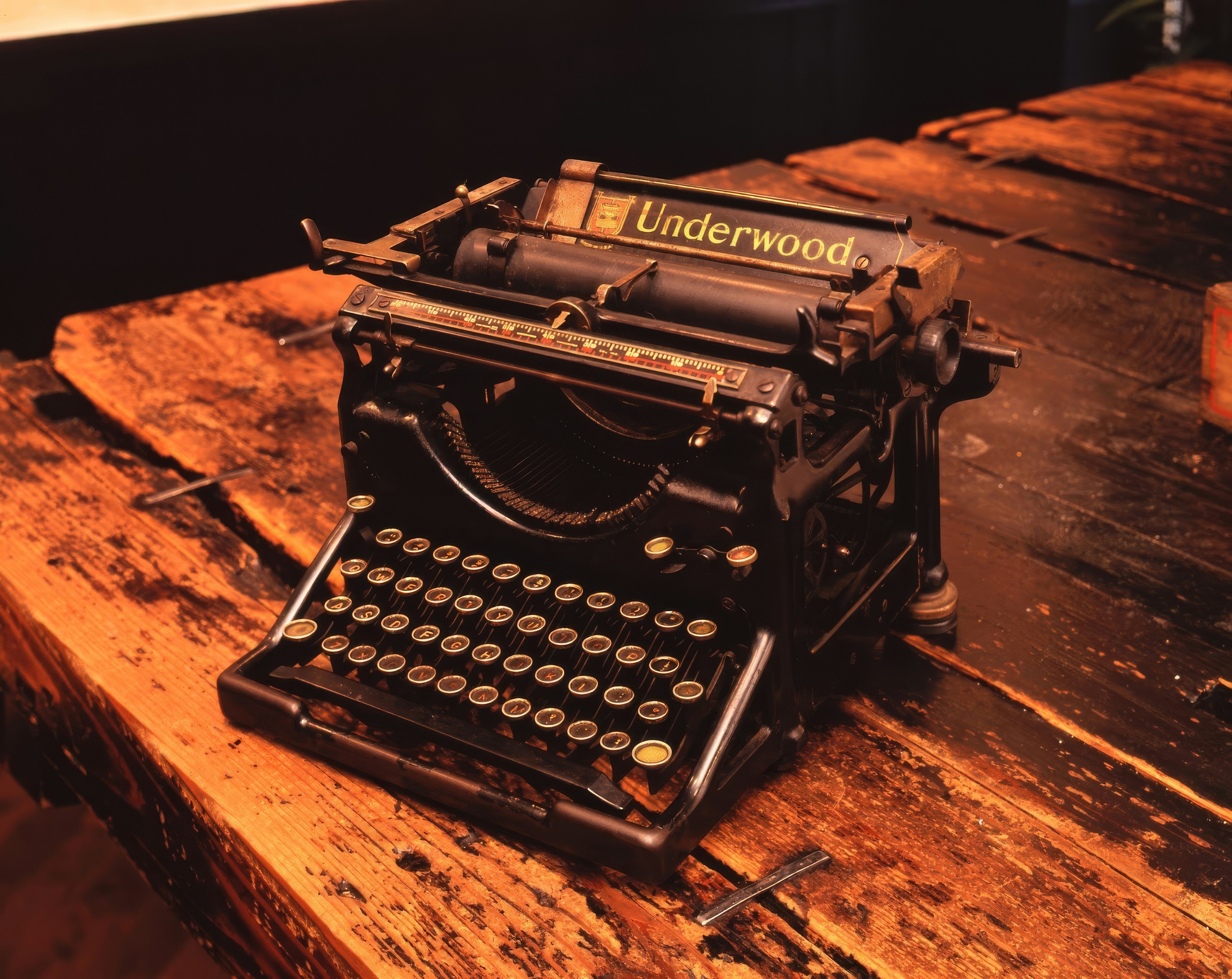 An old fashioned typewriter sitting on top of a wooden table