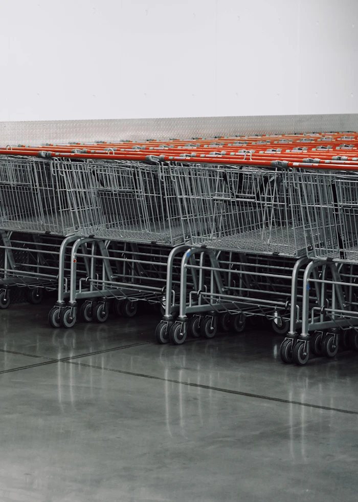 Trolleys ready for shopping