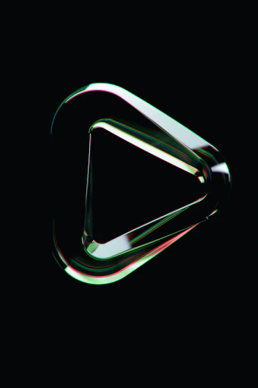 a black background with a triangle shaped object
