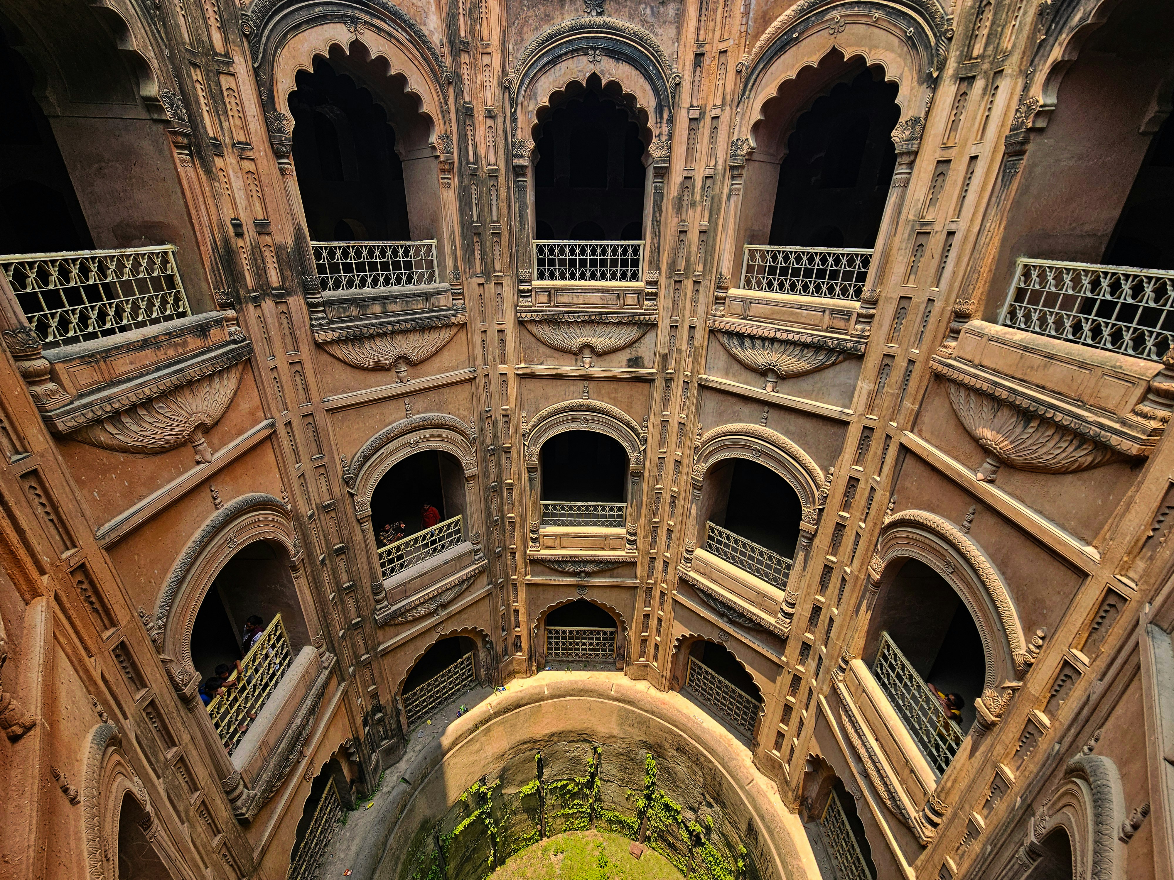 a view of a building from the top of it