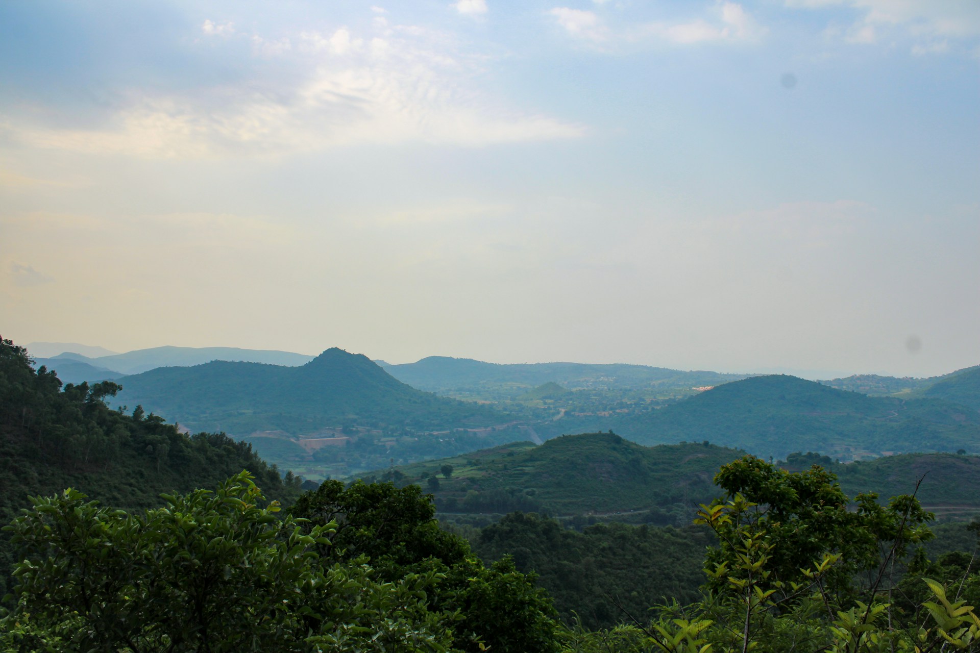 a view of a mountain range from a distance