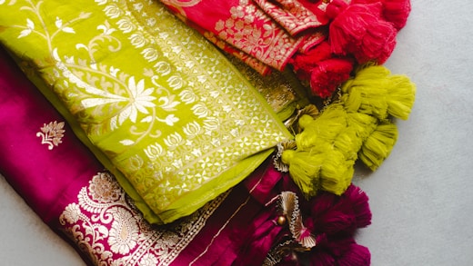 Assorted folded fabrics