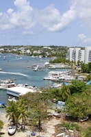 a harbor filled with lots of boats on top of a body of water