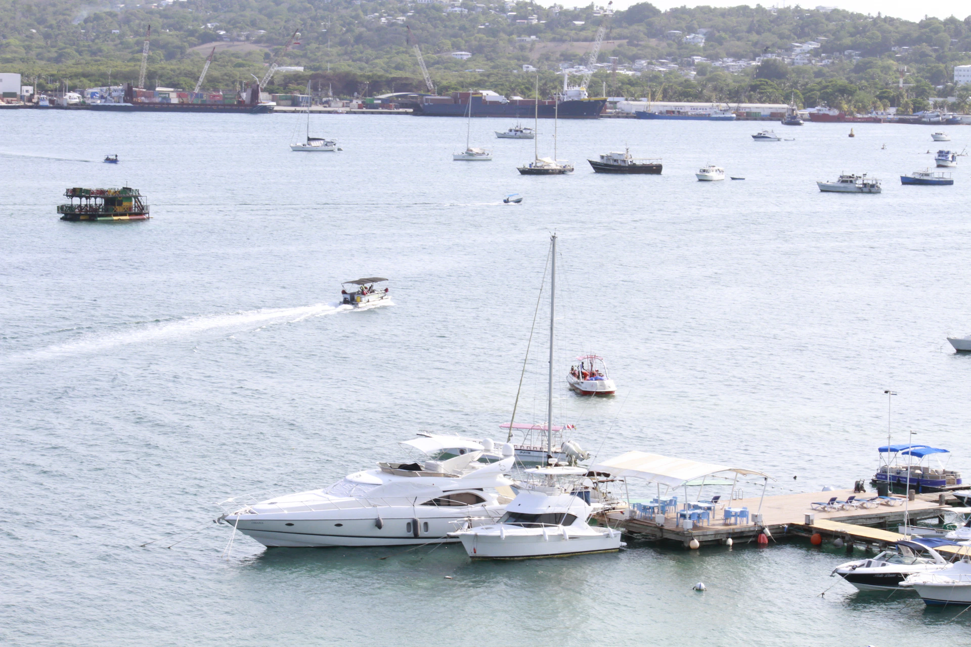 a group of boats that are in the water