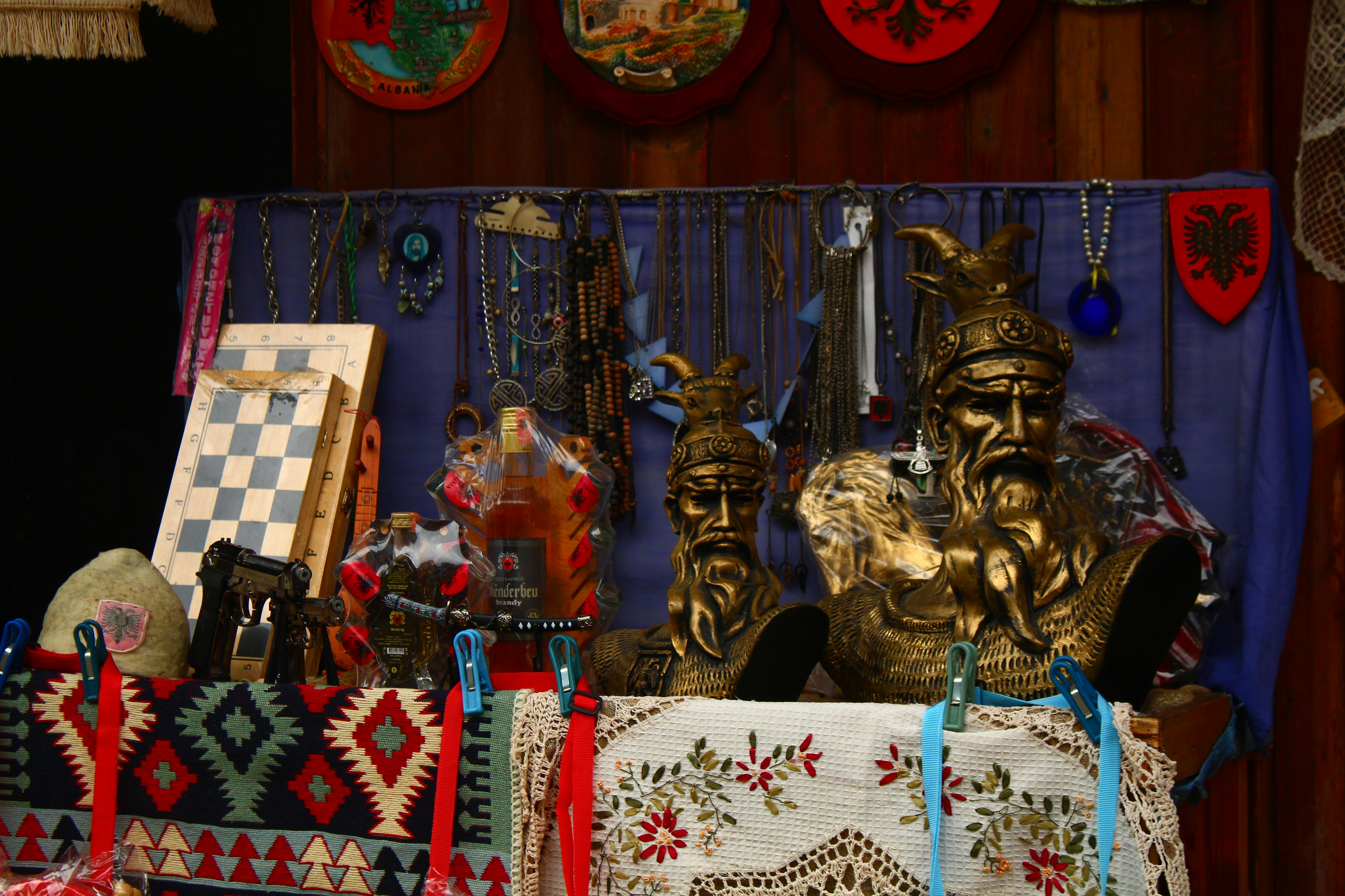 a table topped with lots of decorative items