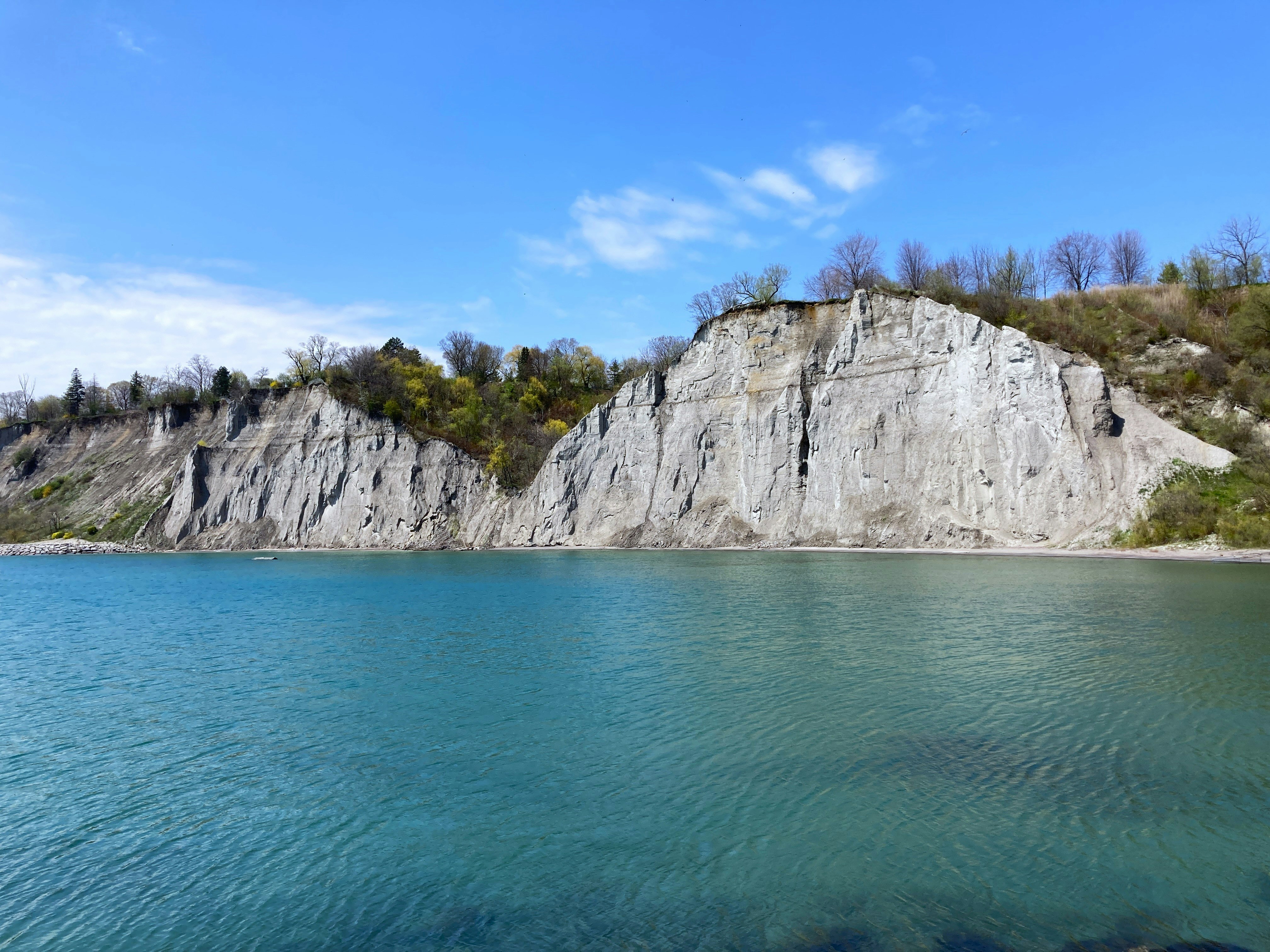 Dramatic cliffs over water