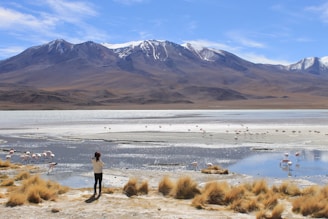 a person standing in front of a body of water