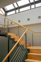 a set of stairs leading up to a second floor