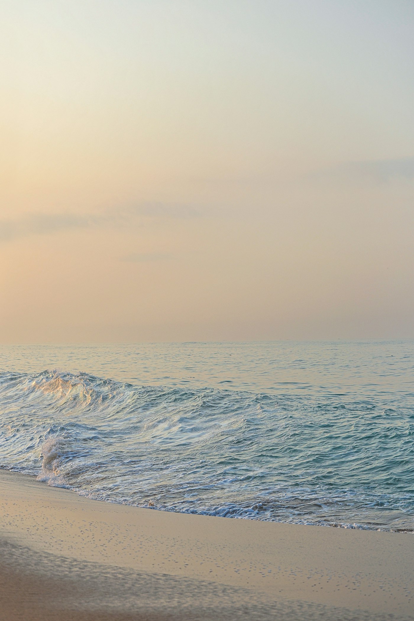 A person walking alone along the shoreline