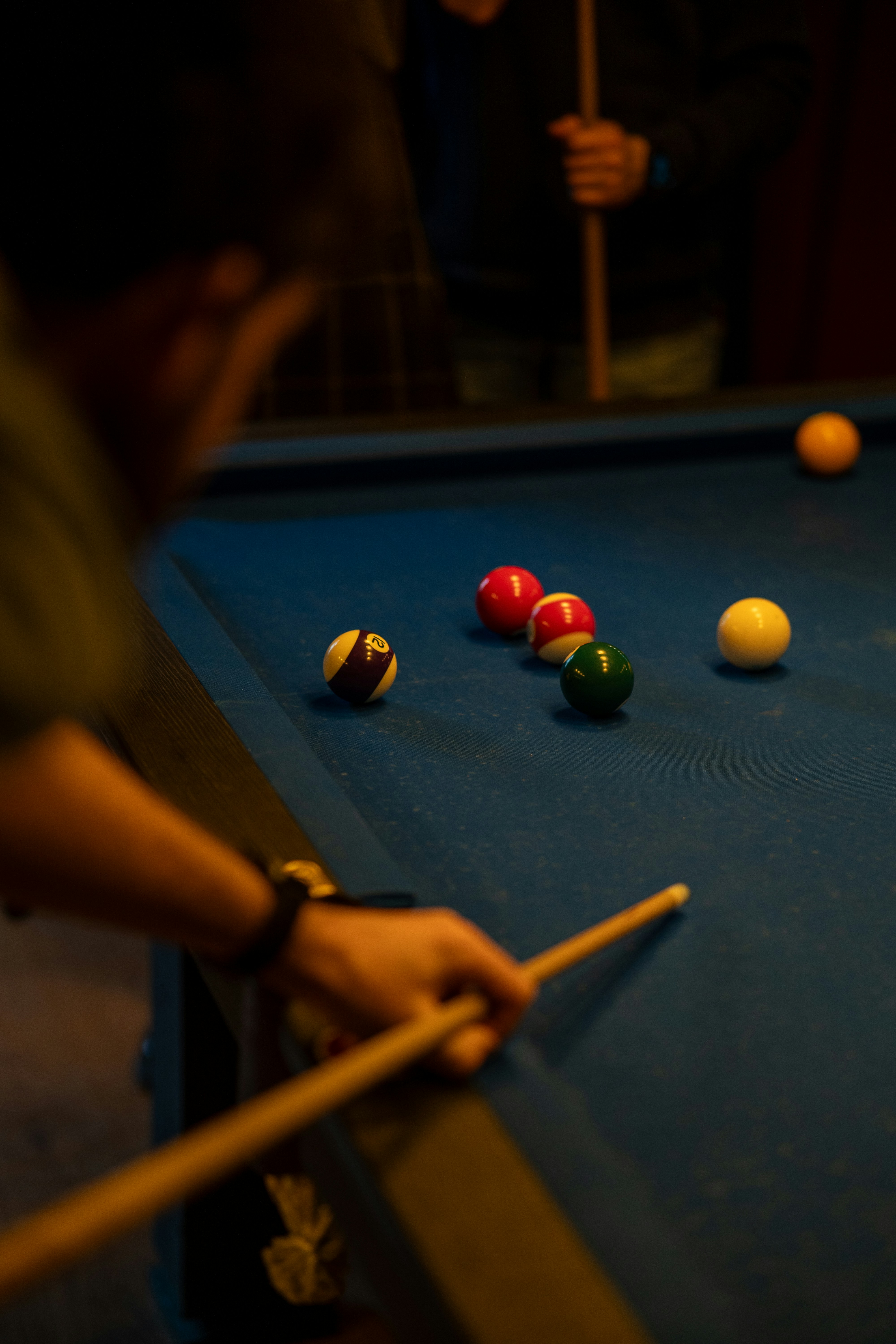 A pool table with several pool balls on it photo – Free Pool Image on ...