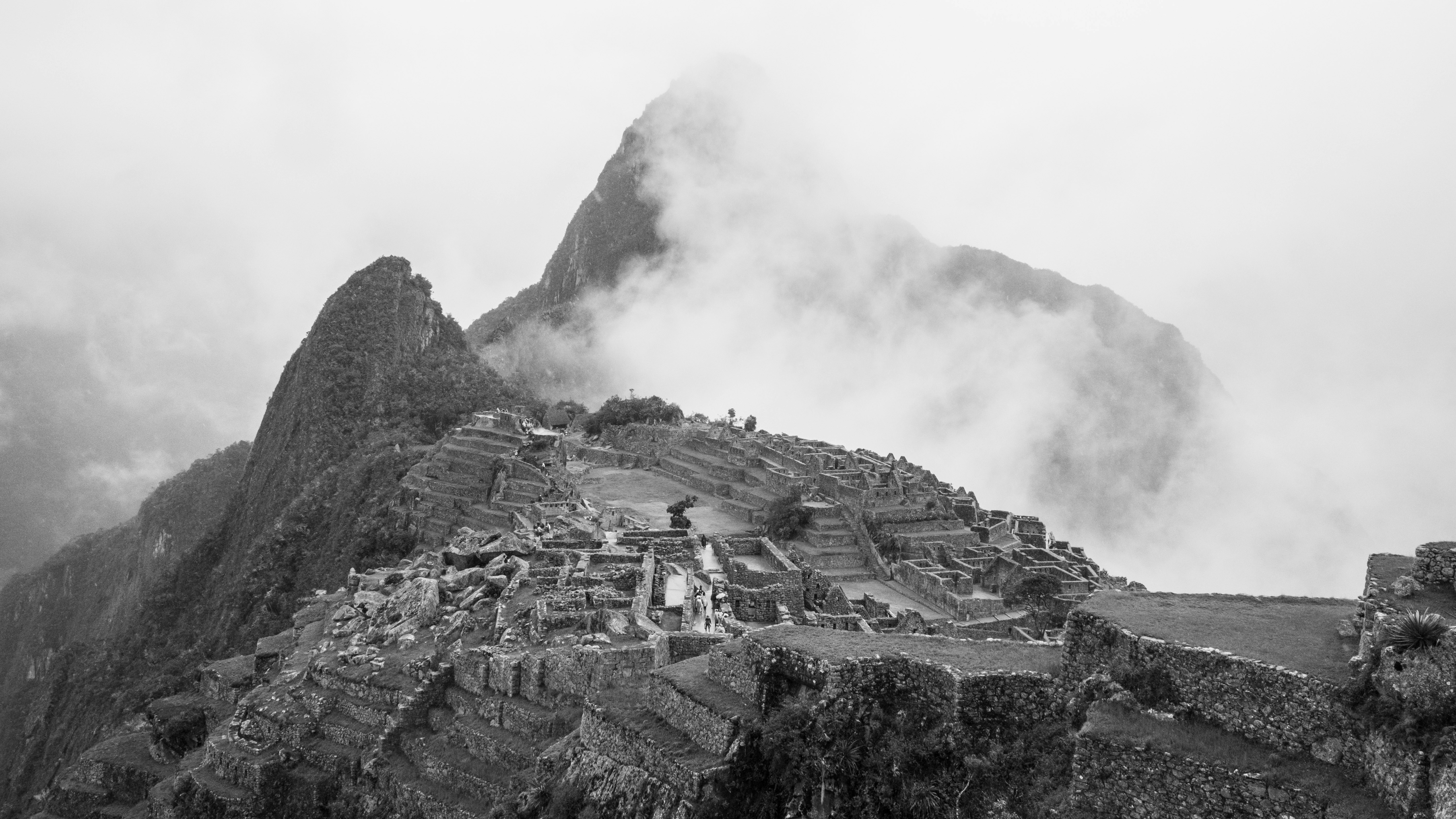 a black and white photo of a mountain