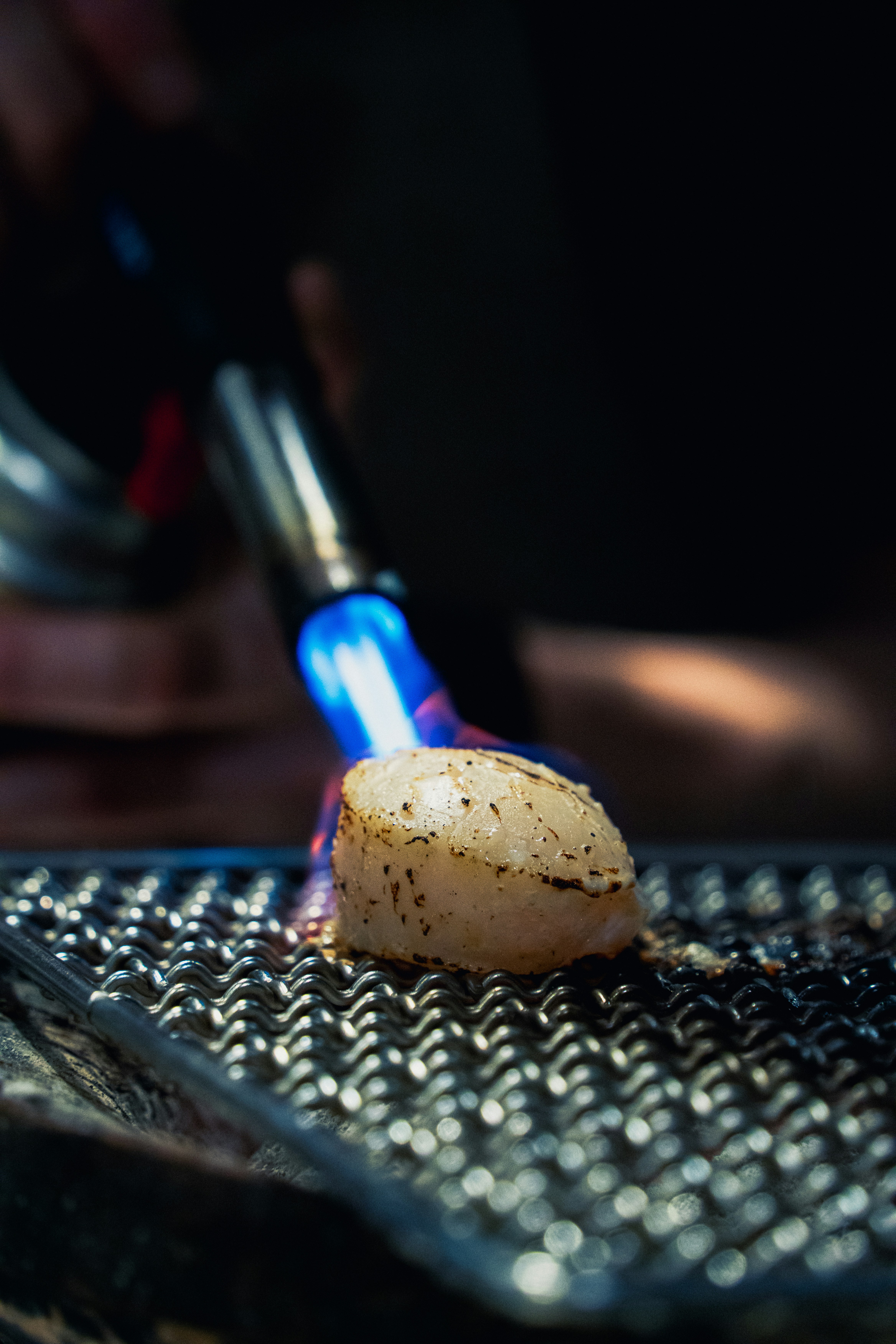 a close up of a piece of food on a table