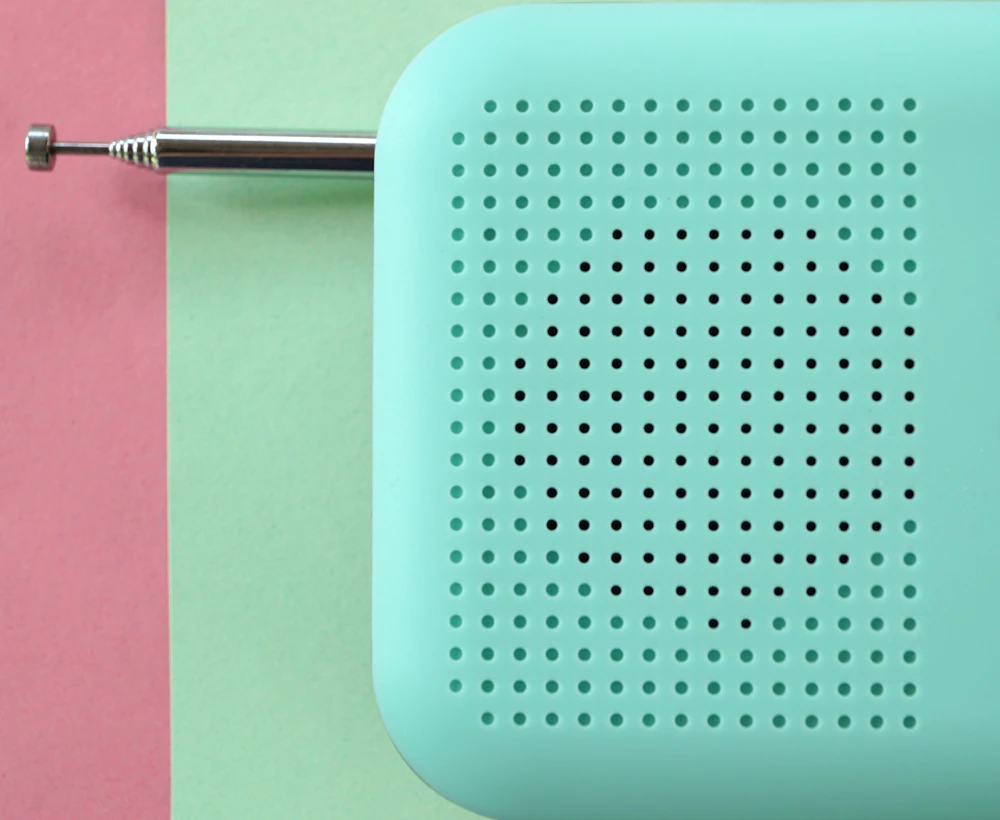 Mint green portable bluetooth speaker