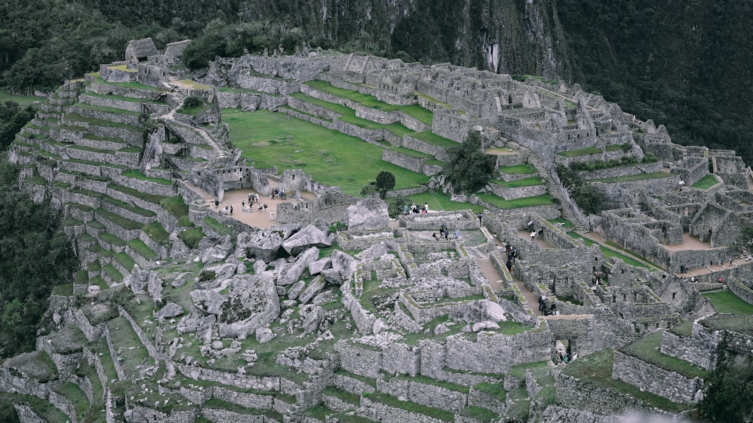 an aerial view of the ruins of a city,