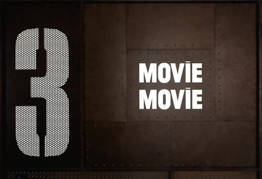 a sign that says movie movie on it