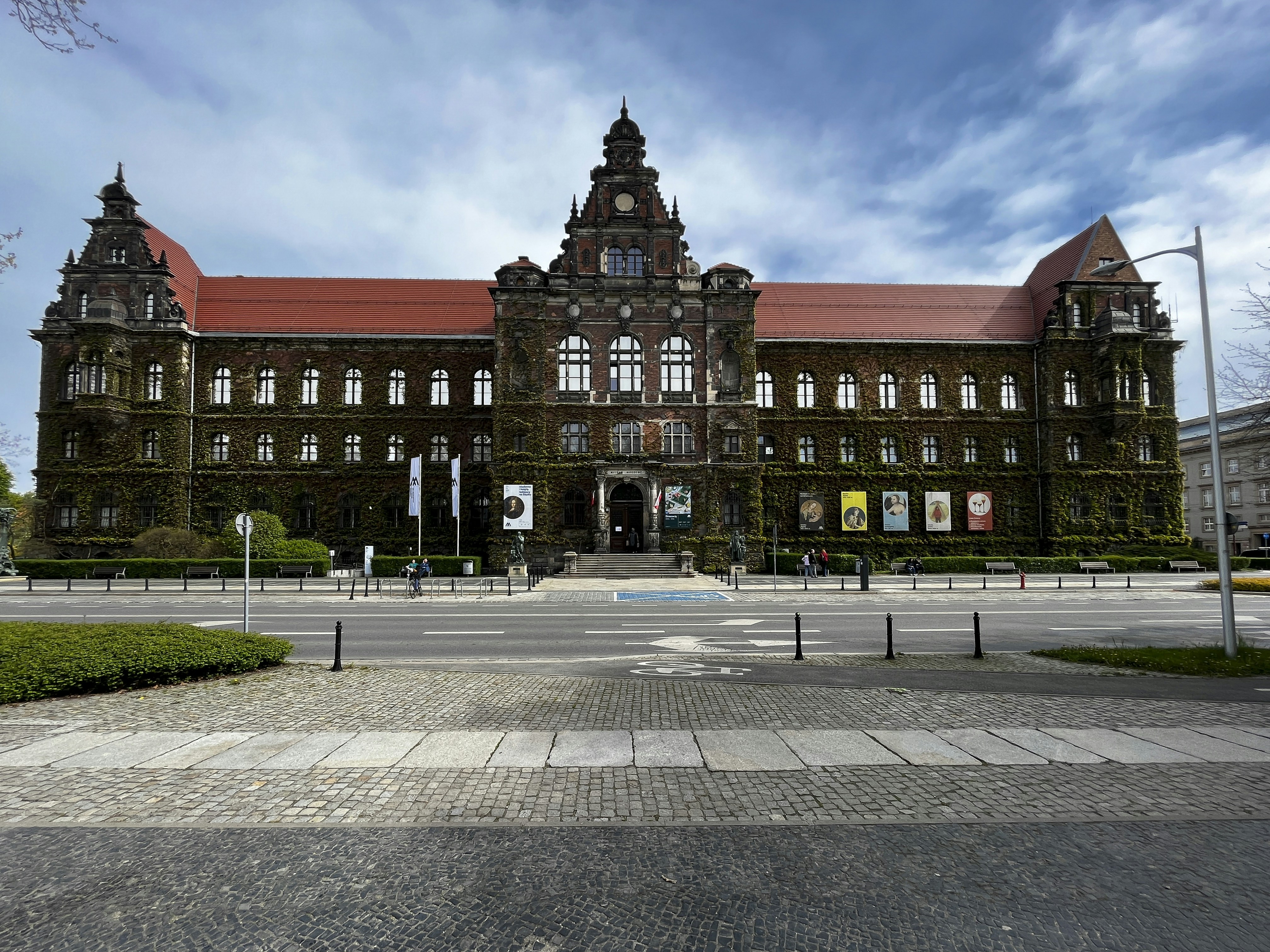 a large building with a clock tower on top of it