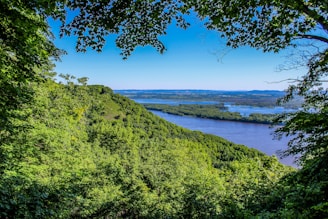 a view of a river from a hill