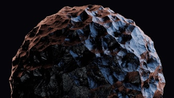 a large rock is shown against a black background