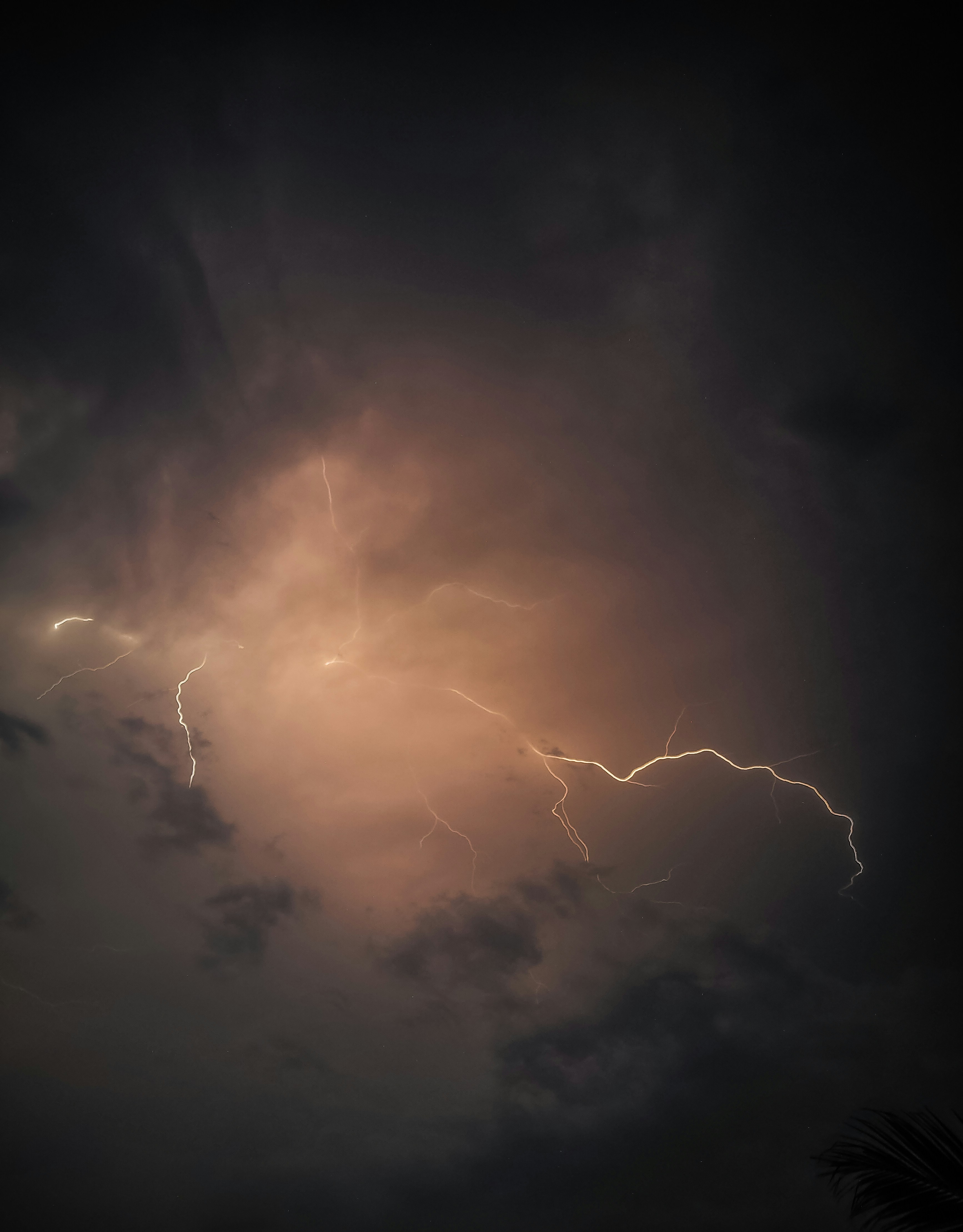 Electric blue lightning energy beams in dark atmospheric environment