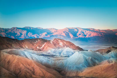 The folded badlands of Death Valley in low light