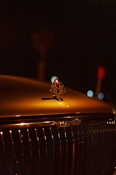 a close up of the hood ornament of a car