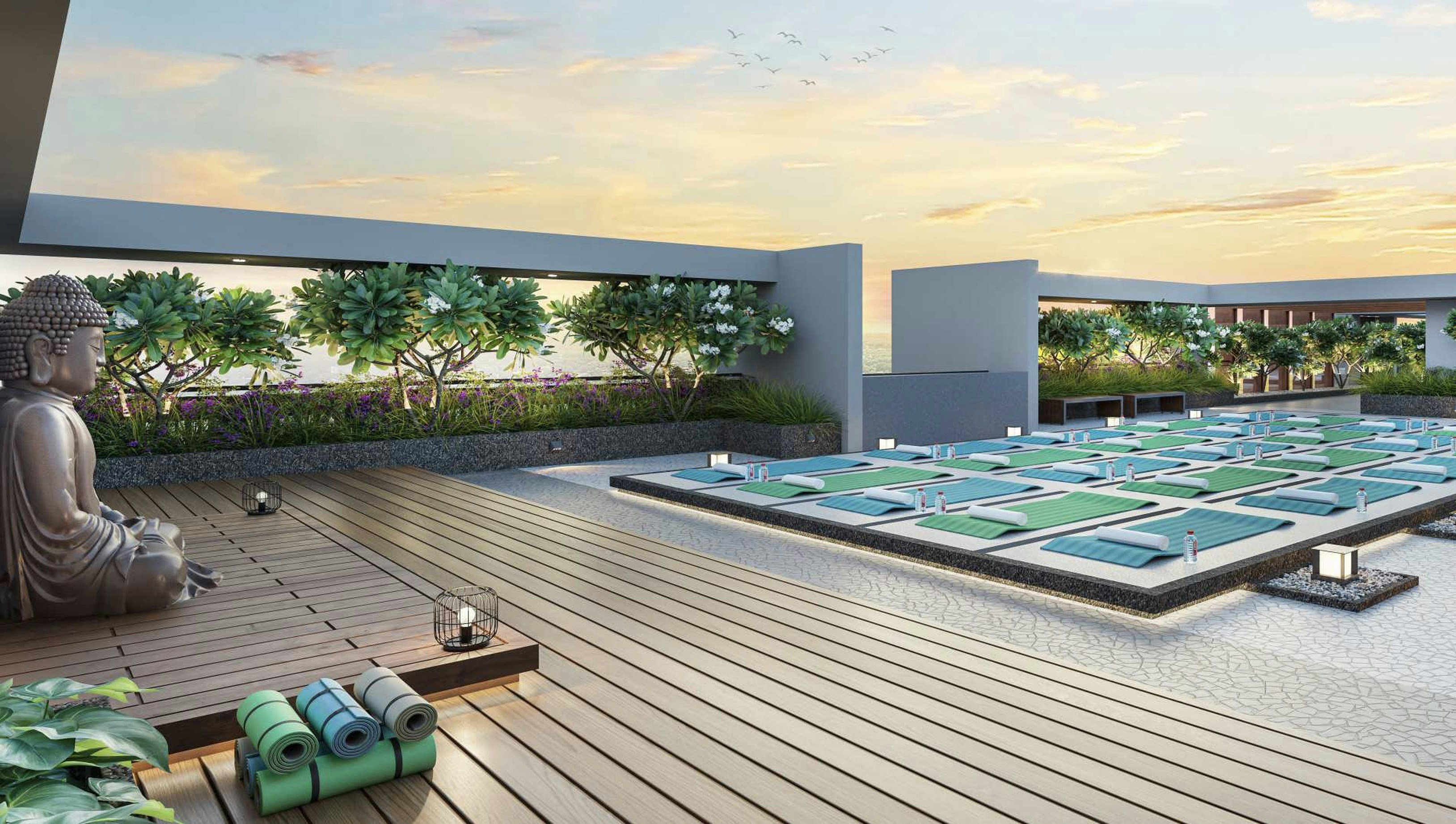 Modern apartment amenities including rooftop pool and fitness center - Edgewater apartment buildings