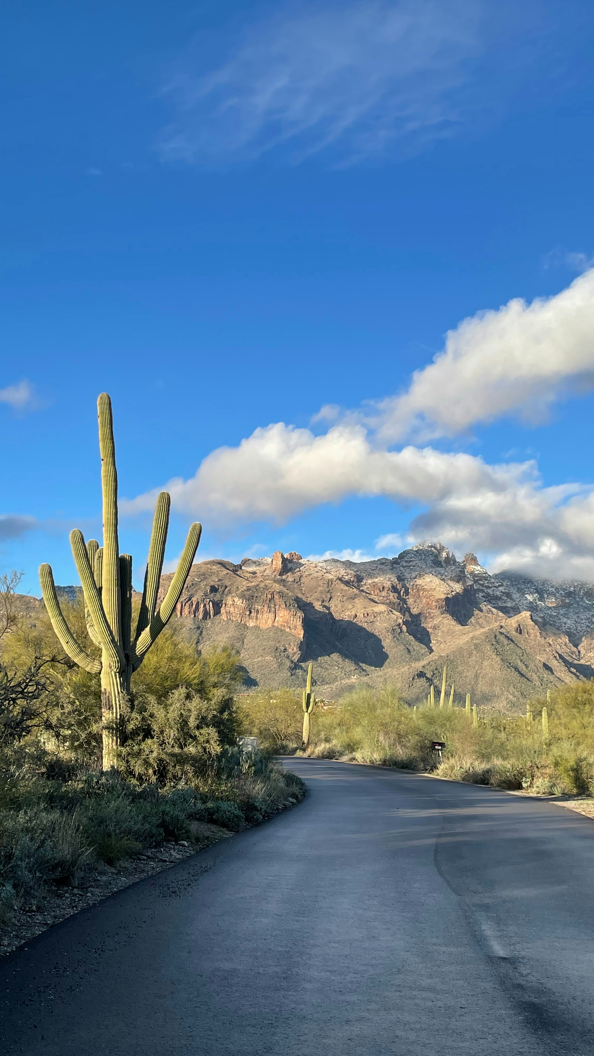 a road in the middle of a desert with mountains in the background