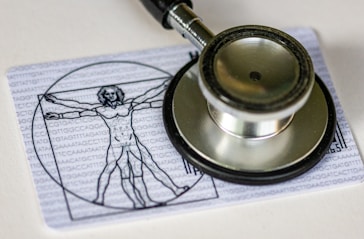 a stethoscope with a drawing of a man on it