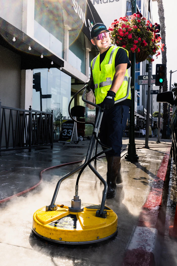 Surface cleaning in progress